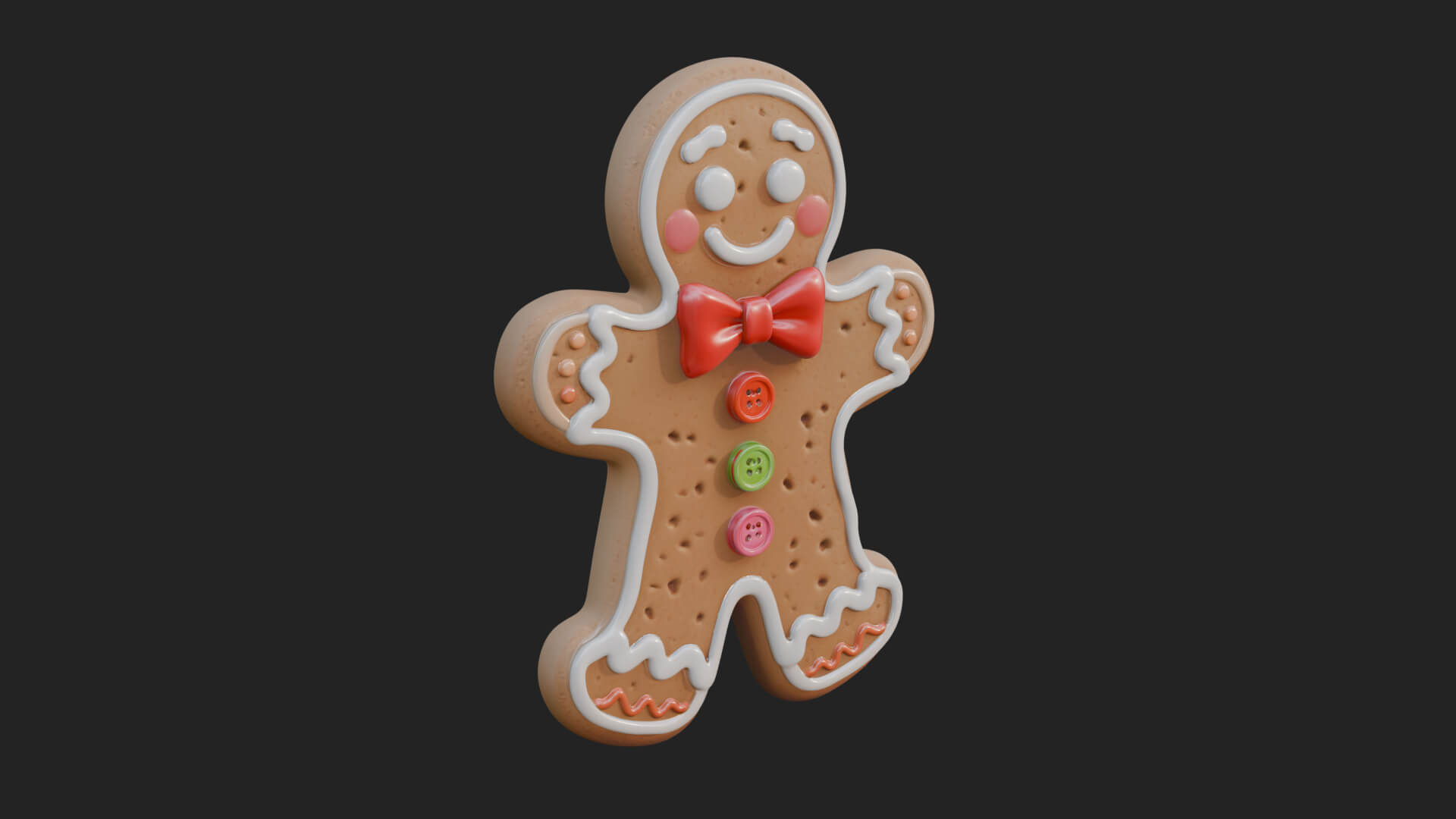 Gingerbread Man Cookie Ornament Design 1 3D Print Model 3D Model