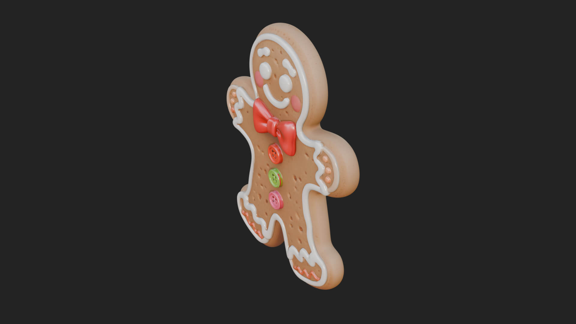 Gingerbread Man Cookie Ornament Design 1 3D Print Model 3D Model
