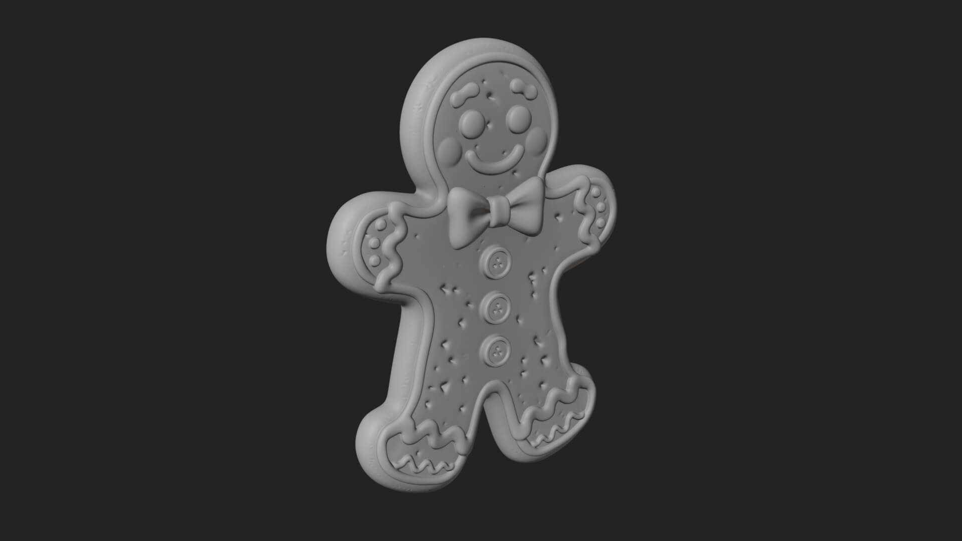 Gingerbread Man Cookie Ornament Design 1 3D Print Model 3D Model