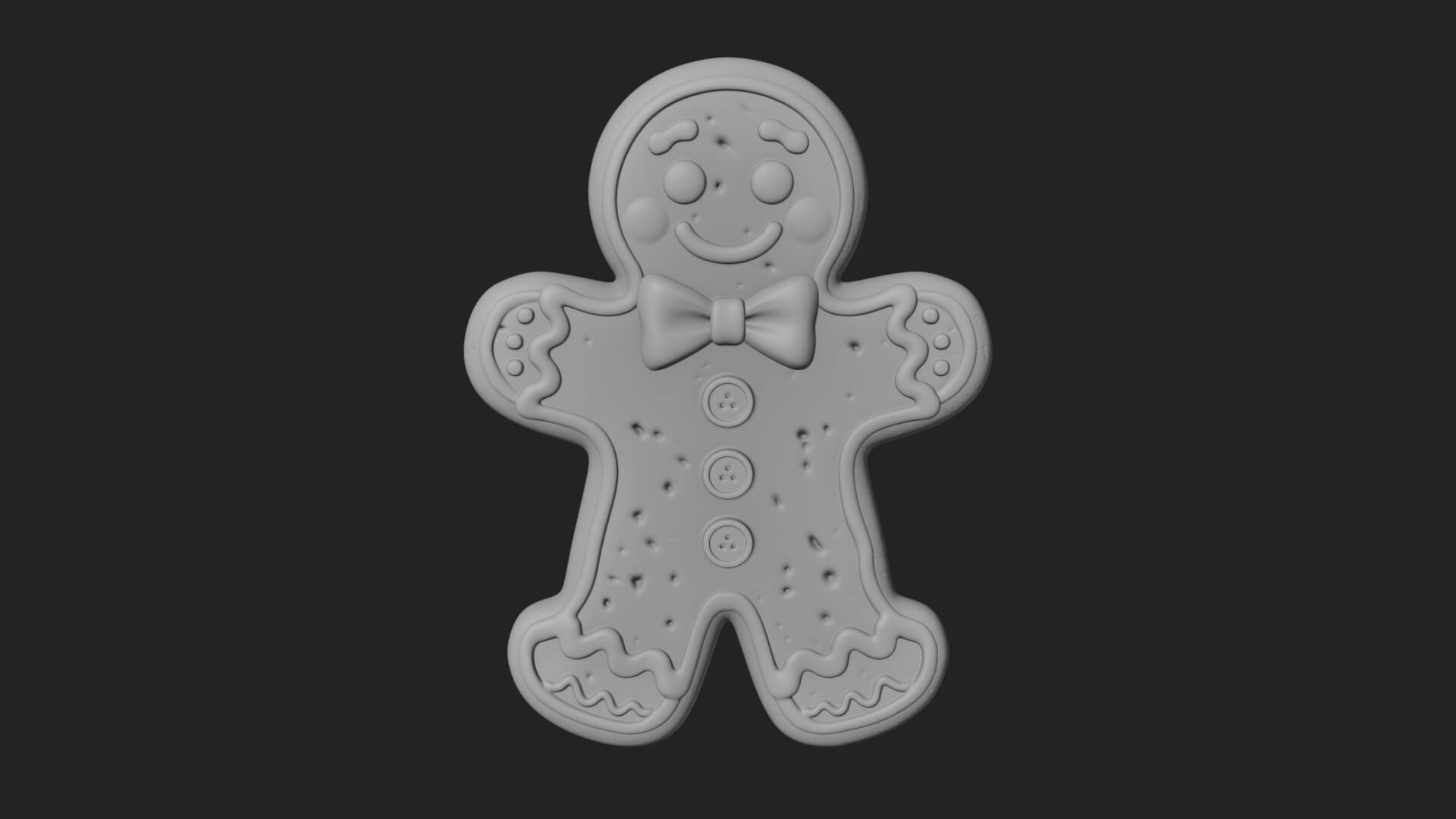 Gingerbread Man Cookie Ornament Design 1 3D Print Model 3D Model