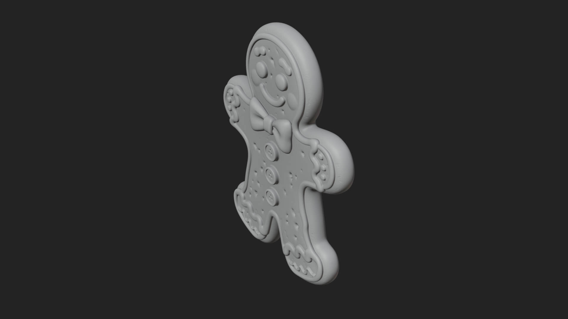 Gingerbread Man Cookie Ornament Design 1 3D Print Model 3D Model