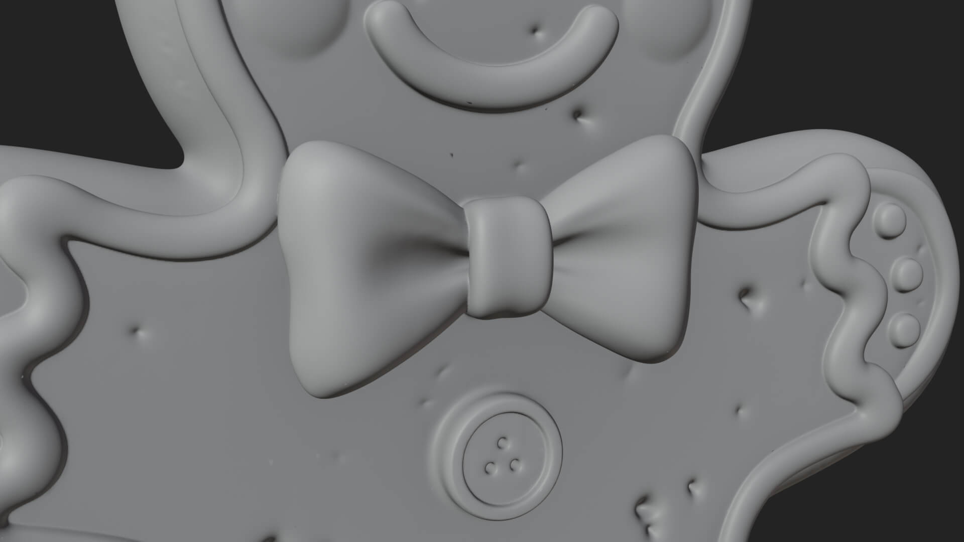 Gingerbread Man Cookie Ornament Design 1 3D Print Model 3D Model
