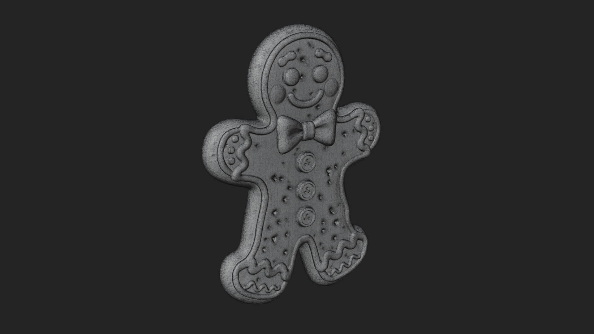 Gingerbread Man Cookie Ornament Design 1 3D Print Model 3D Model