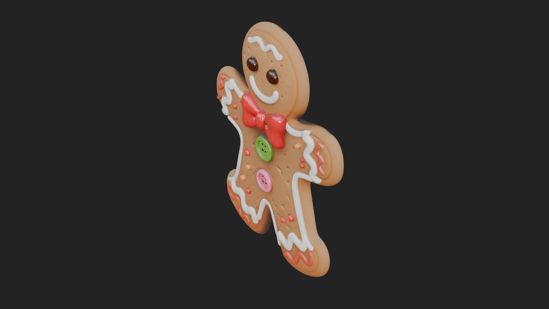 Gingerbread Man Cookie Ornament Design 2 3D Print Model 3D Model