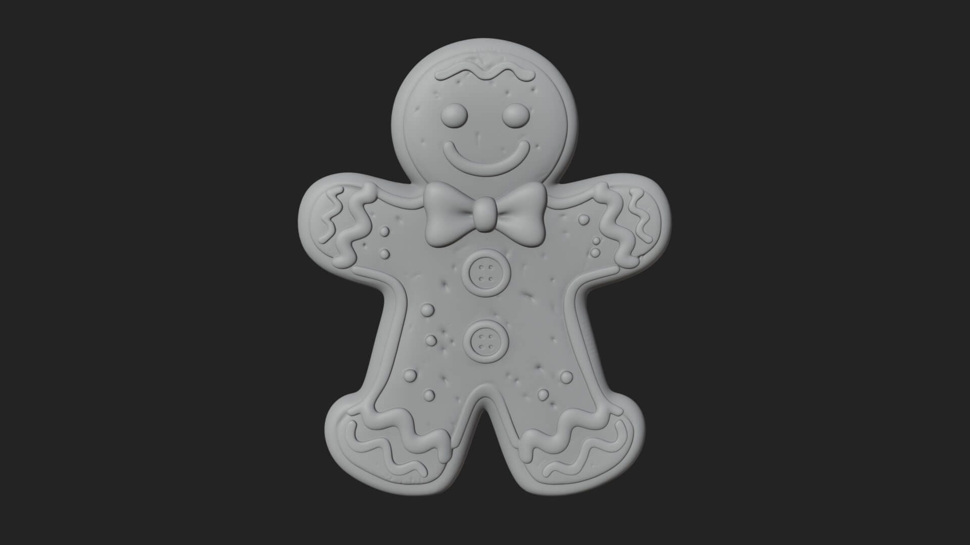 Gingerbread Man Cookie Ornament Design 2 3D Print Model 3D Model