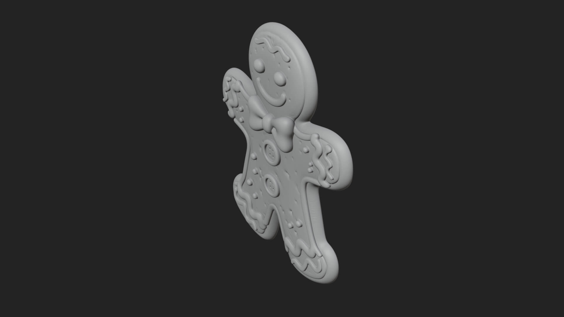 Gingerbread Man Cookie Ornament Design 2 3D Print Model 3D Model