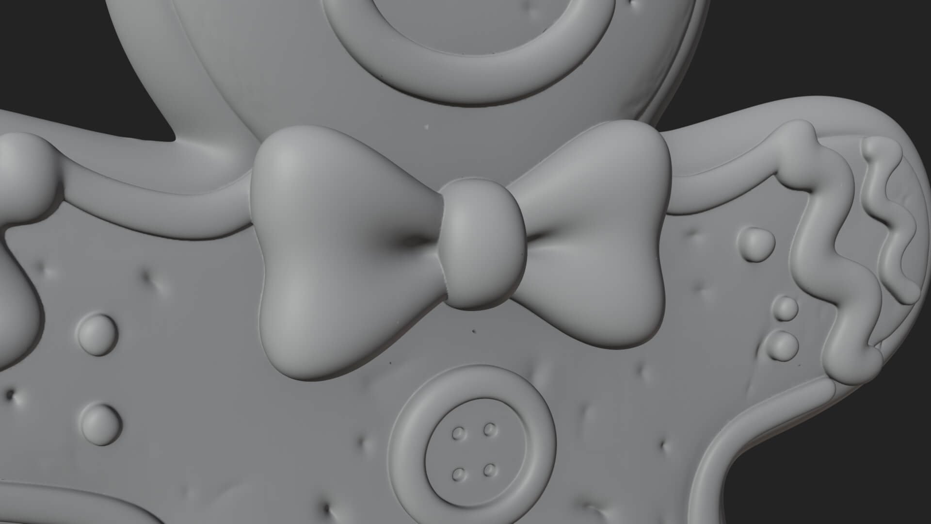 Gingerbread Man Cookie Ornament Design 2 3D Print Model 3D Model