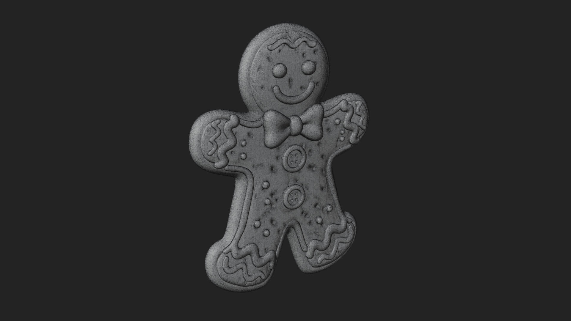 Gingerbread Man Cookie Ornament Design 2 3D Print Model 3D Model