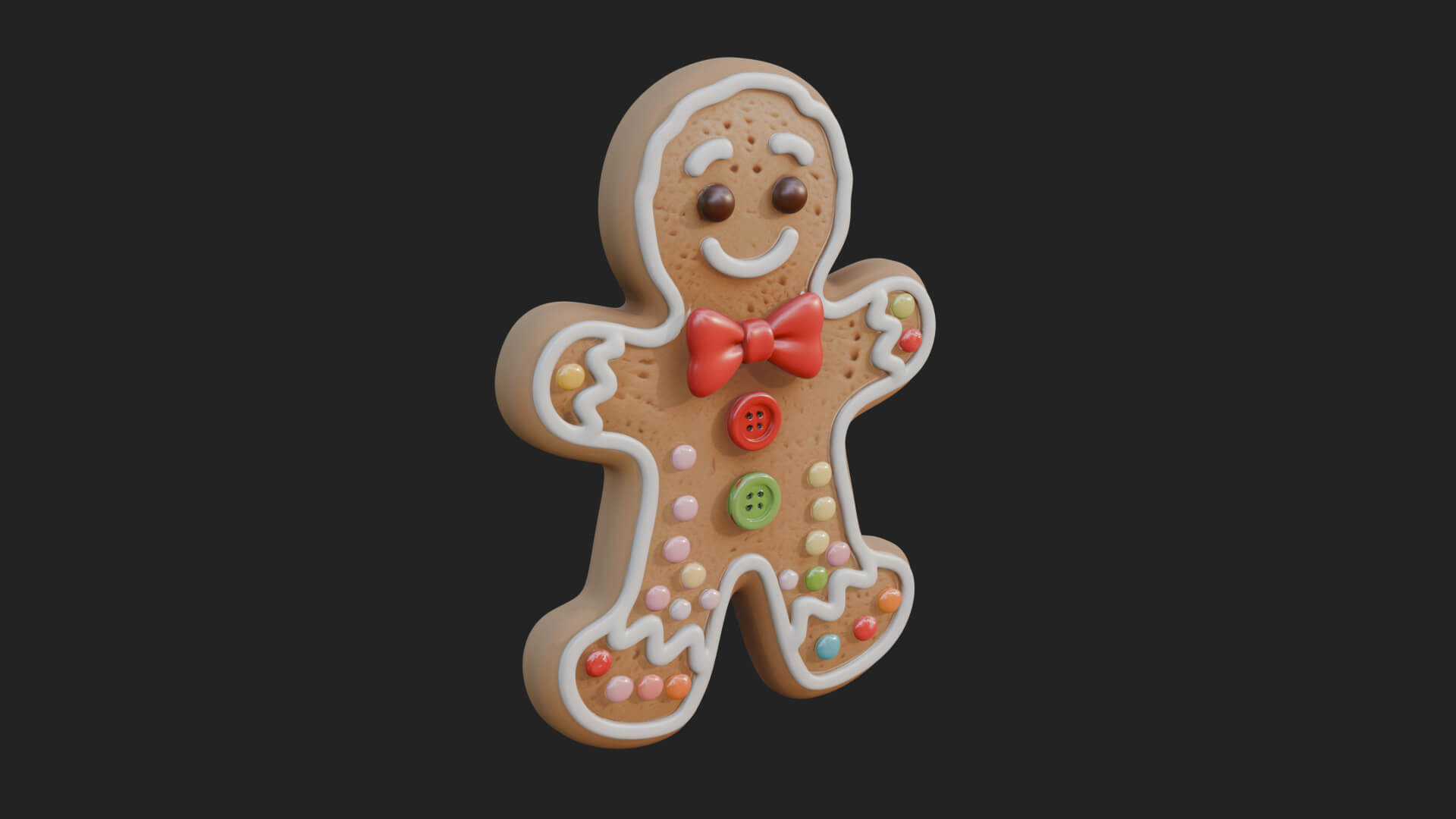 Gingerbread Man Cookie Ornament Design 3 3d Print Model 3D Model