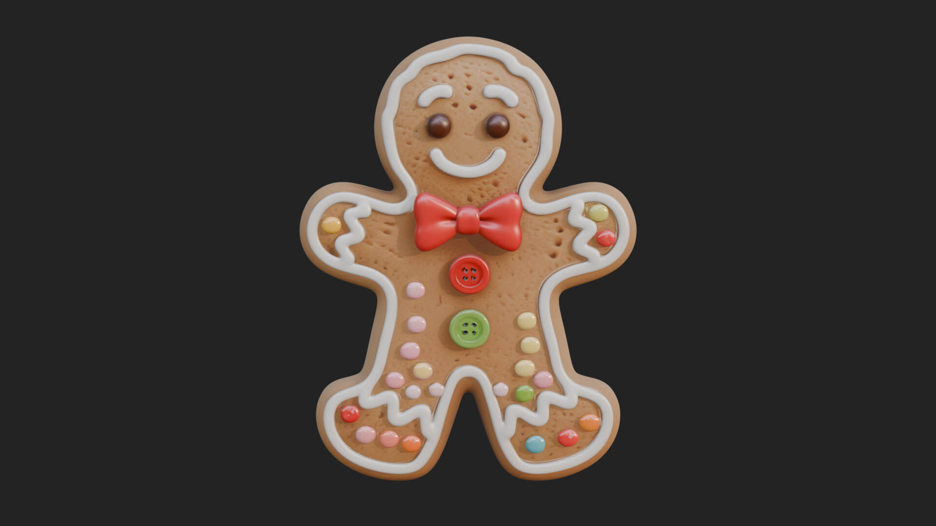 Gingerbread Man Cookie Ornament Design 3 3d Print Model 3D Model