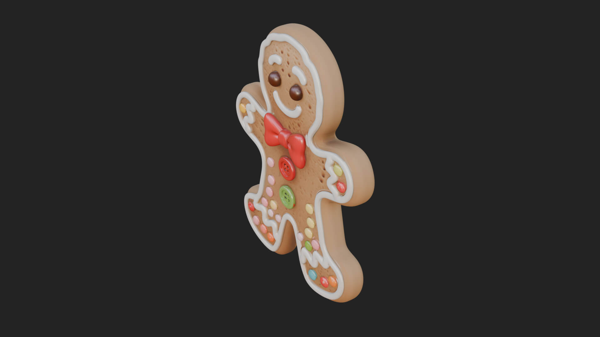 Gingerbread Man Cookie Ornament Design 3 3d Print Model 3D Model