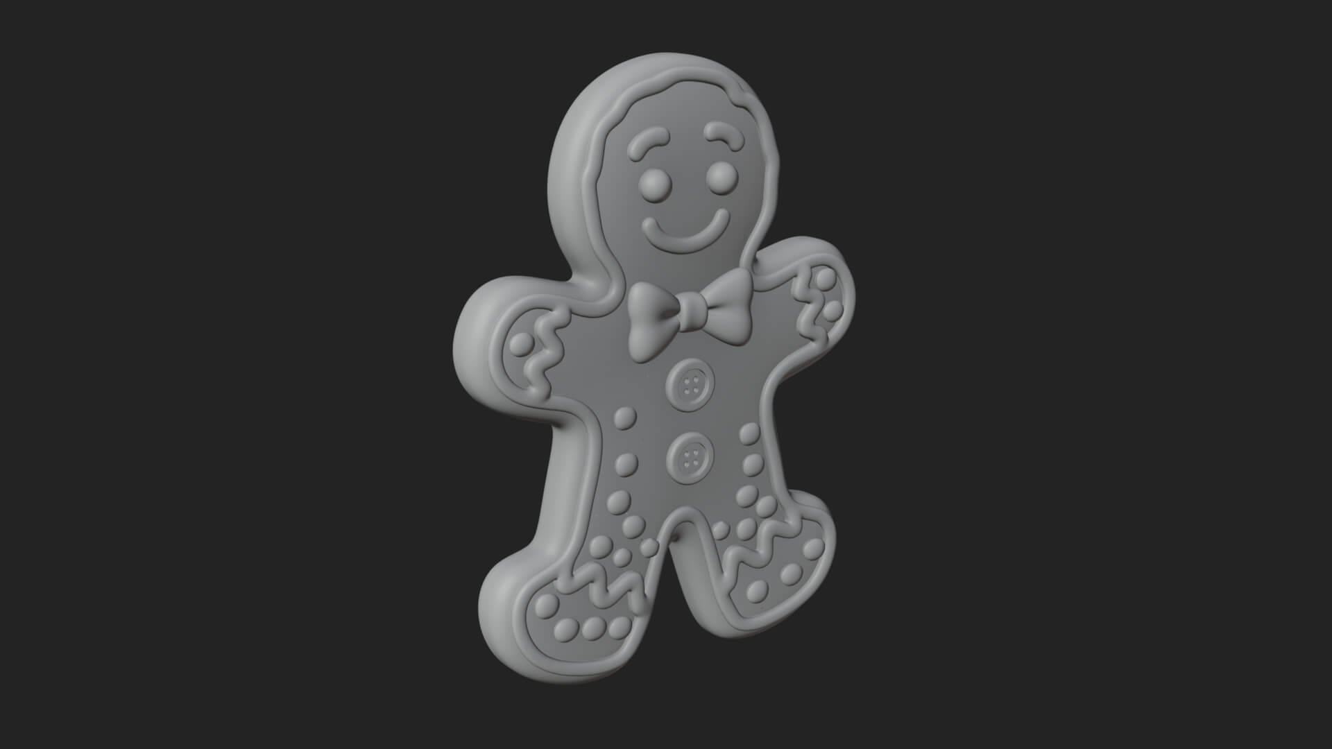 Gingerbread Man Cookie Ornament Design 3 3d Print Model 3D Model