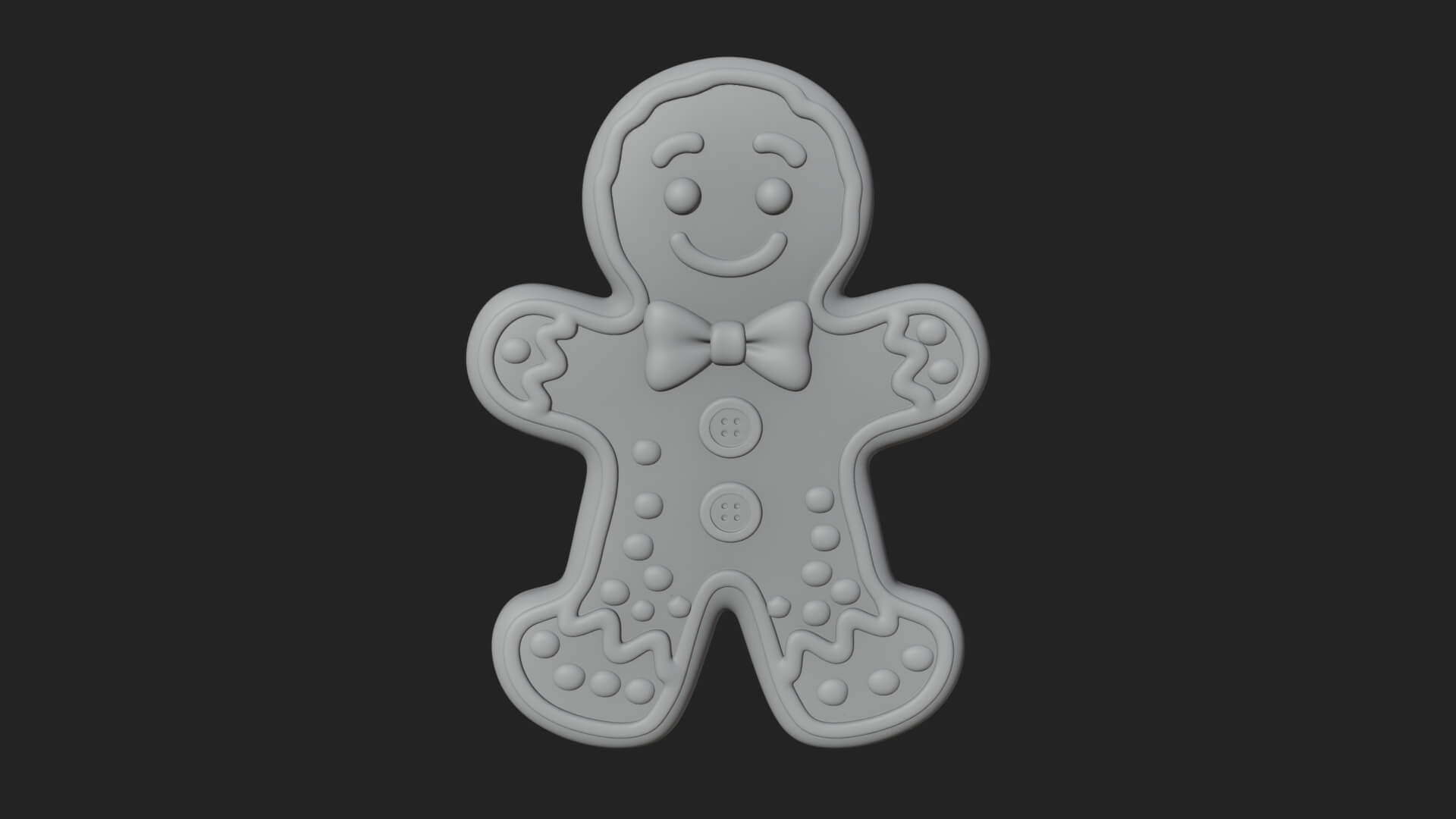Gingerbread Man Cookie Ornament Design 3 3d Print Model 3D Model