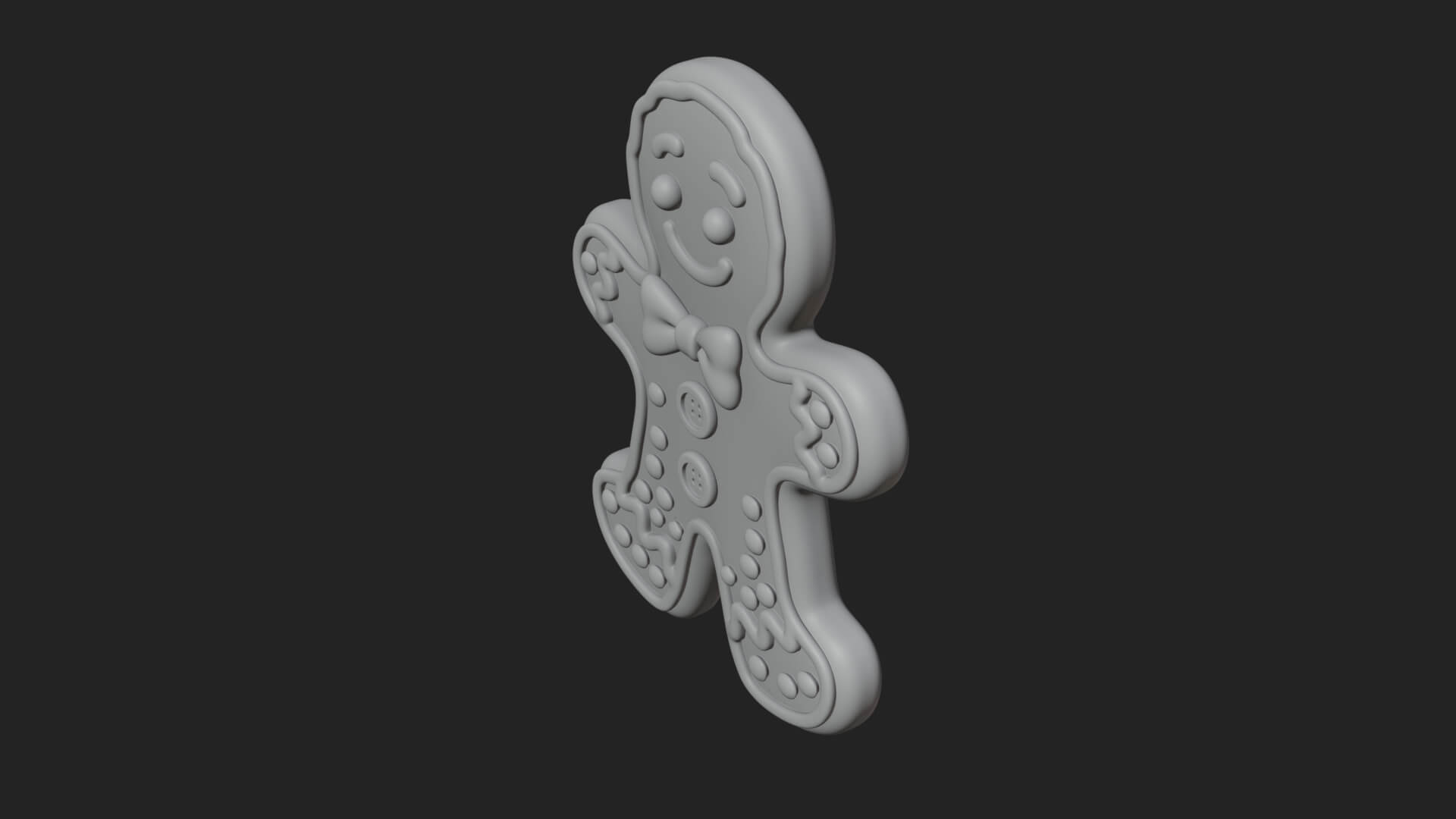 Gingerbread Man Cookie Ornament Design 3 3d Print Model 3D Model