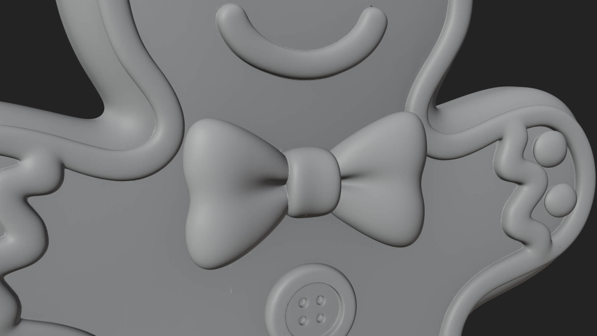 Gingerbread Man Cookie Ornament Design 3 3d Print Model 3D Model