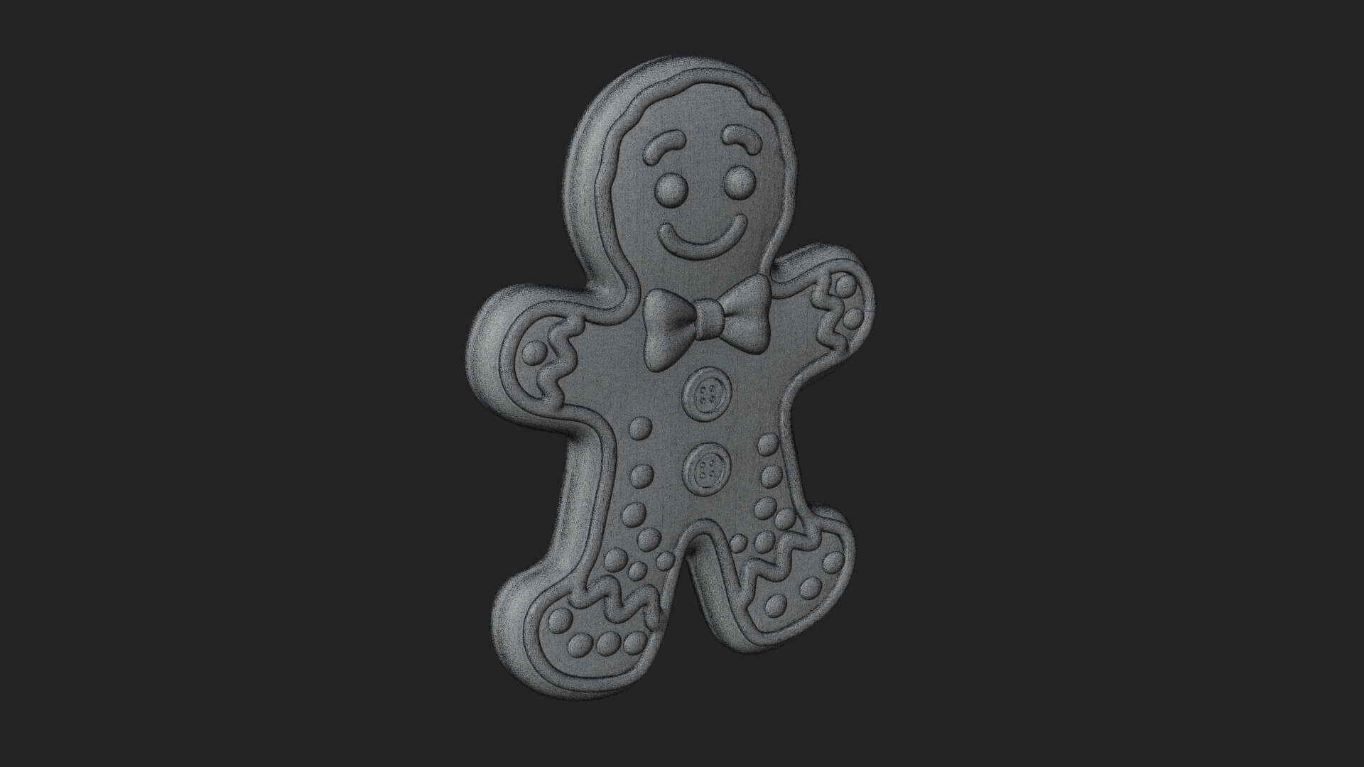 Gingerbread Man Cookie Ornament Design 3 3d Print Model 3D Model