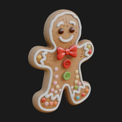 Gingerbread Man Cookie Ornament Design 3 3d Print Model