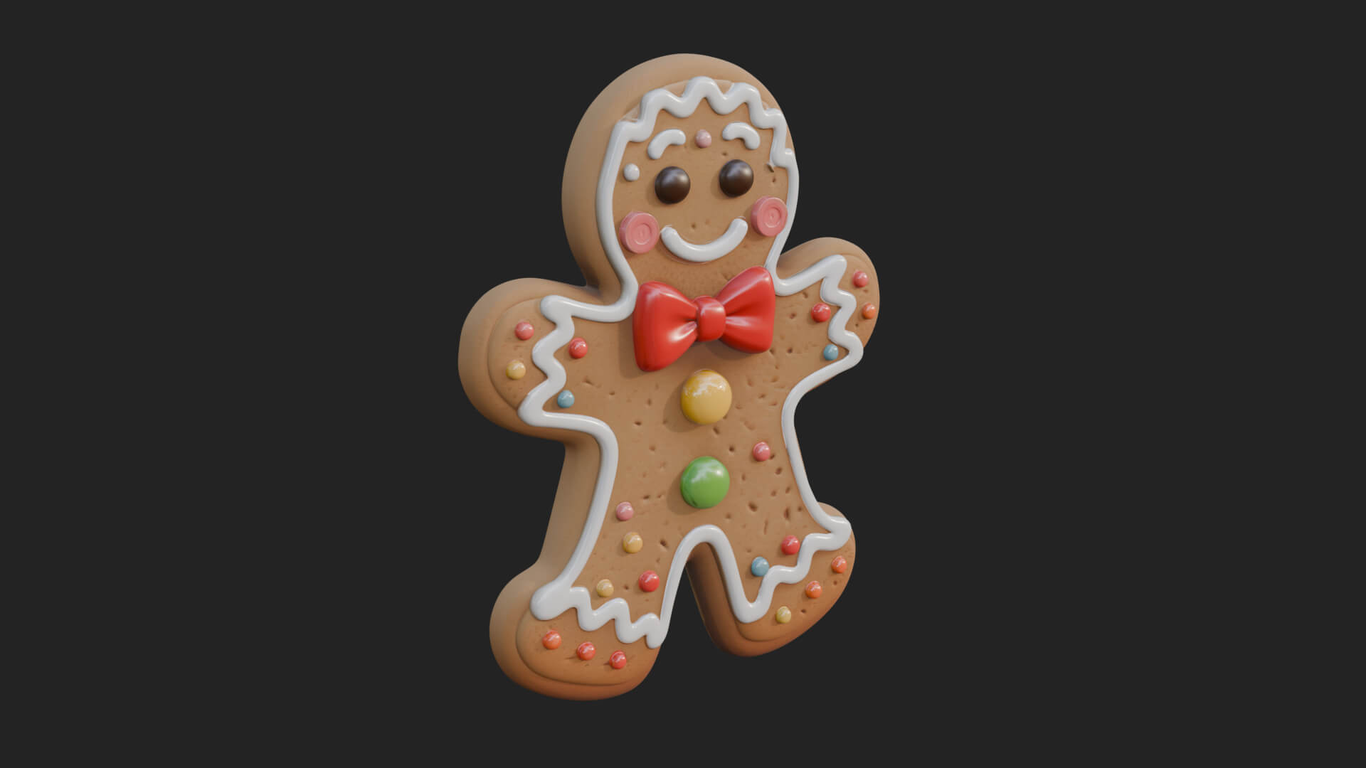 Gingerbread Man Cookie Ornament Design 4 3D Print Model 3D Model