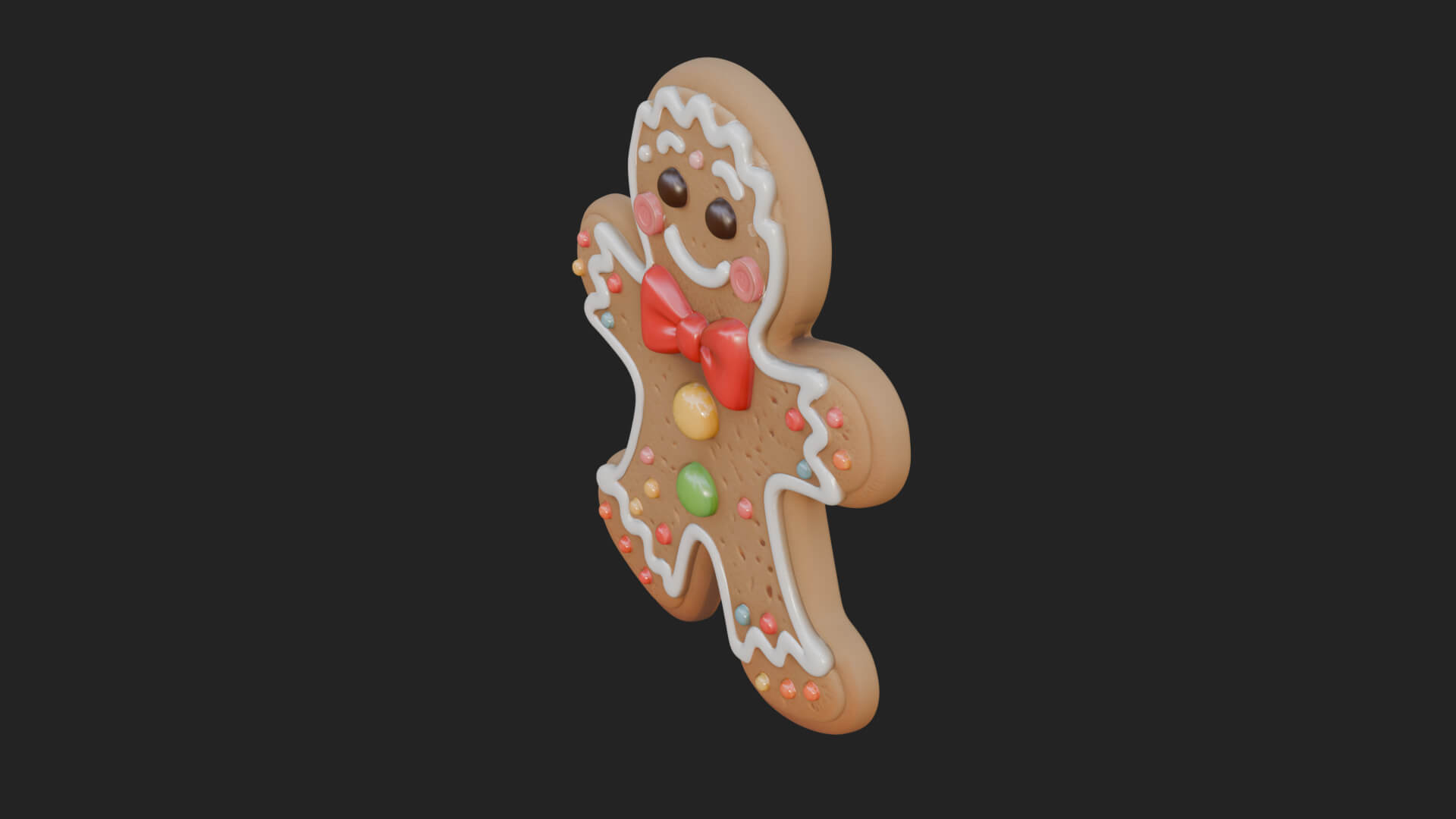 Gingerbread Man Cookie Ornament Design 4 3D Print Model 3D Model