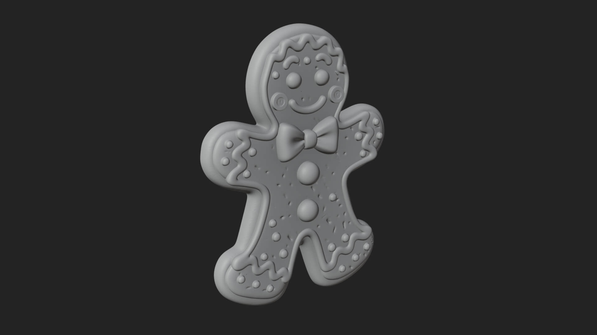 Gingerbread Man Cookie Ornament Design 4 3D Print Model 3D Model