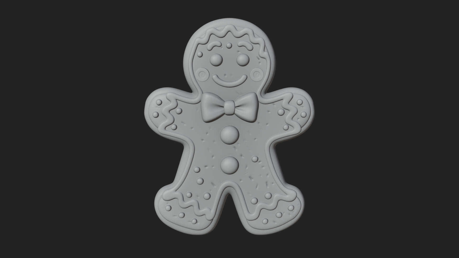 Gingerbread Man Cookie Ornament Design 4 3D Print Model 3D Model