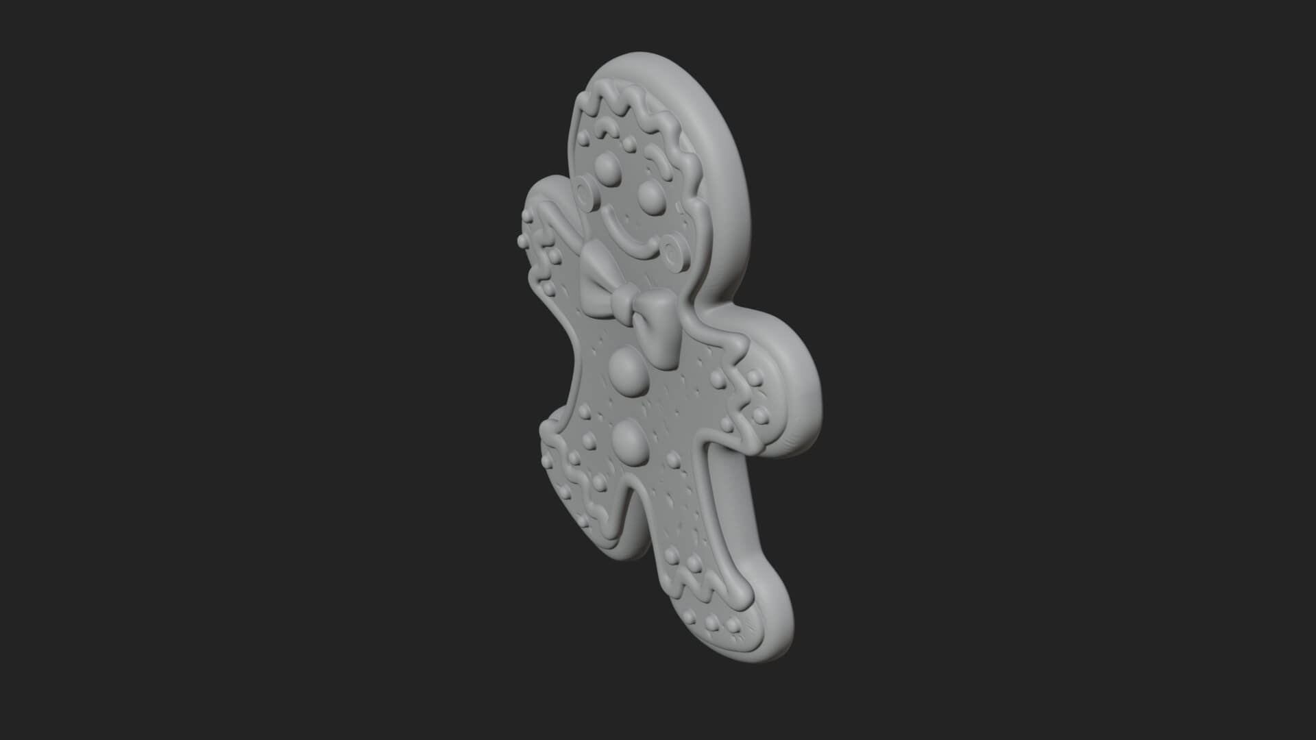 Gingerbread Man Cookie Ornament Design 4 3D Print Model 3D Model