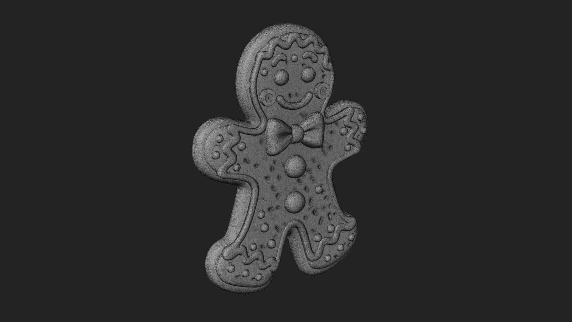 Gingerbread Man Cookie Ornament Design 4 3D Print Model 3D Model