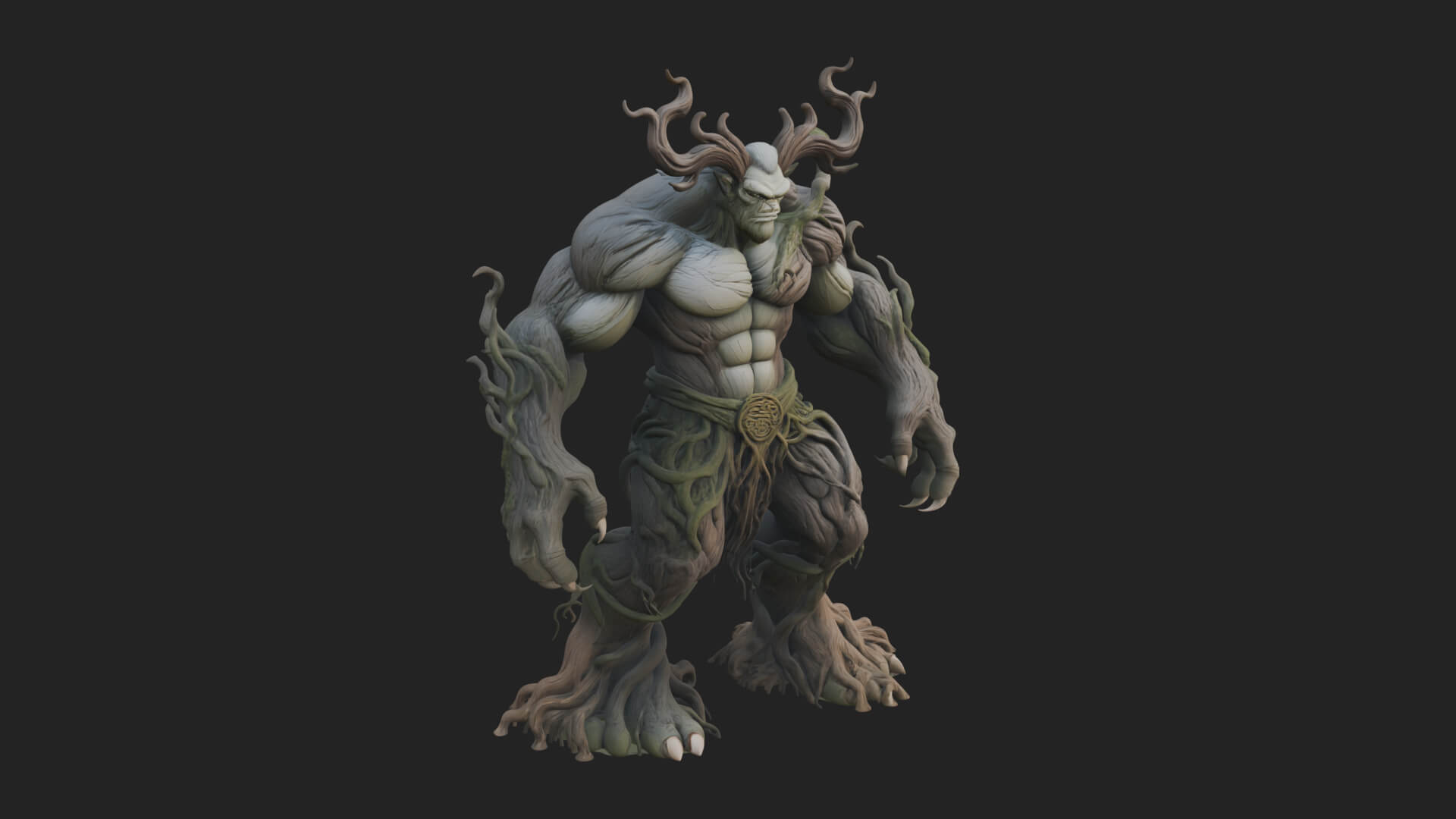 Gnarled Tree Creature Statue Design 5 3D Print Model 3D Model