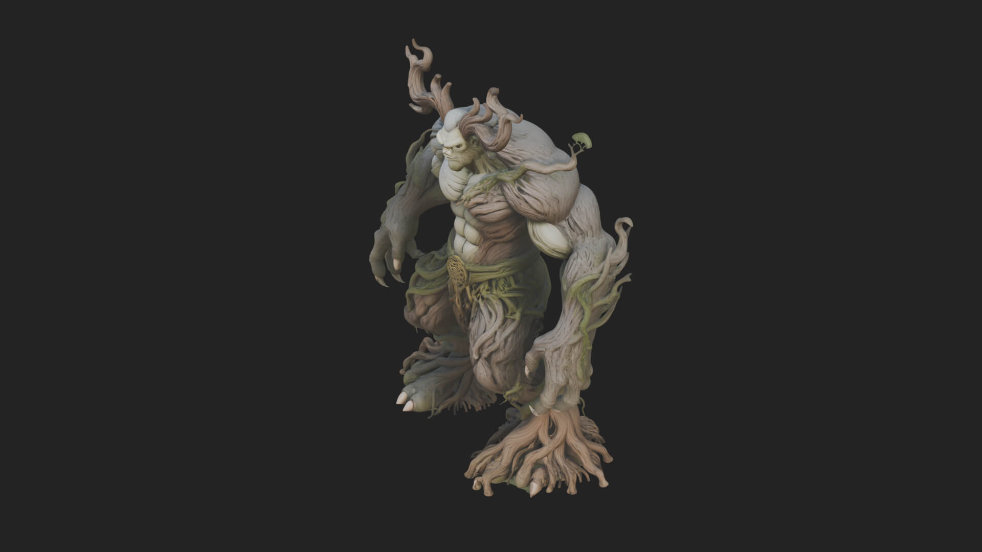 Gnarled Tree Creature Statue Design 5 3D Print Model 3D Model