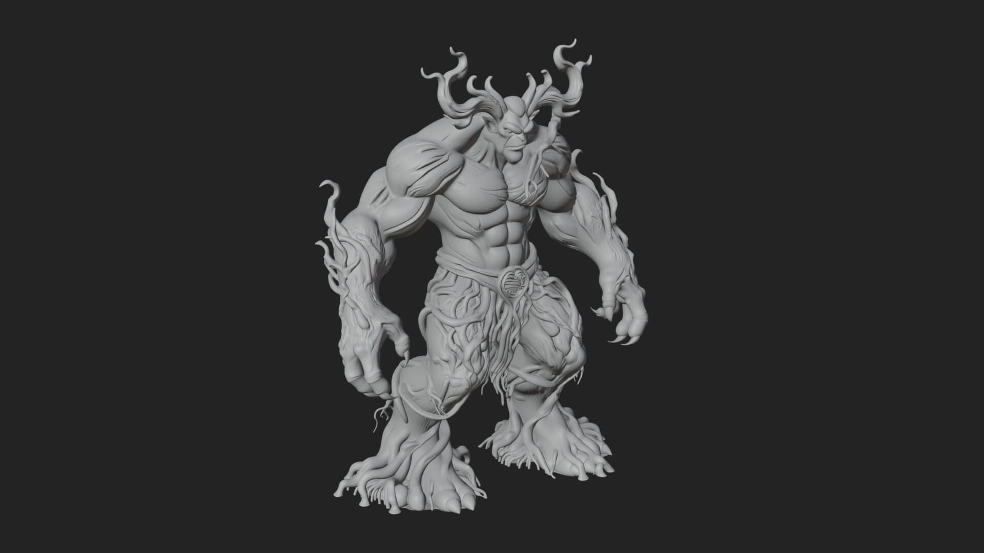 Gnarled Tree Creature Statue Design 5 3D Print Model 3D Model