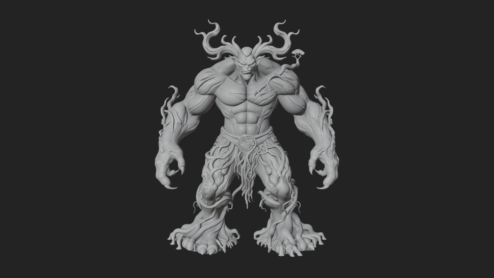 Gnarled Tree Creature Statue Design 5 3D Print Model 3D Model