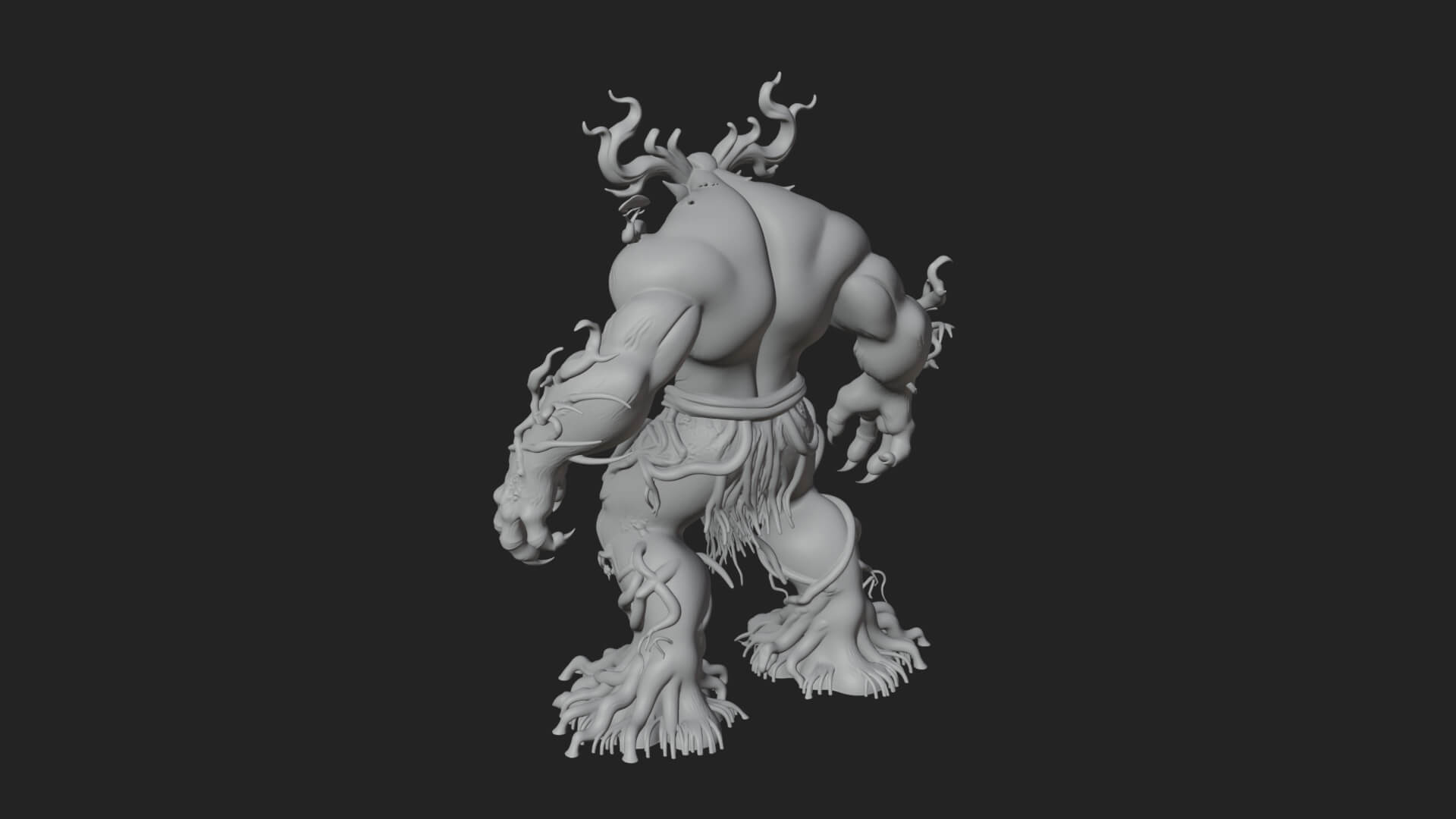 Gnarled Tree Creature Statue Design 5 3D Print Model 3D Model