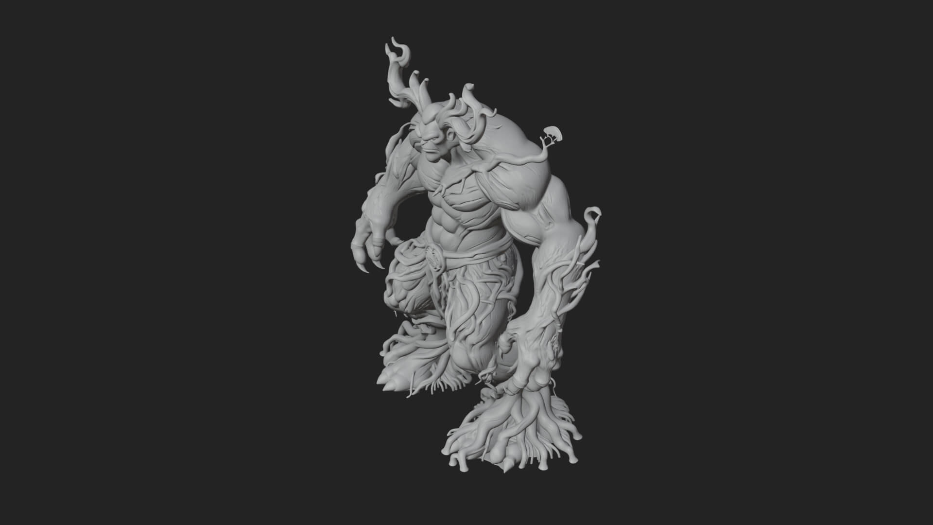 Gnarled Tree Creature Statue Design 5 3D Print Model 3D Model