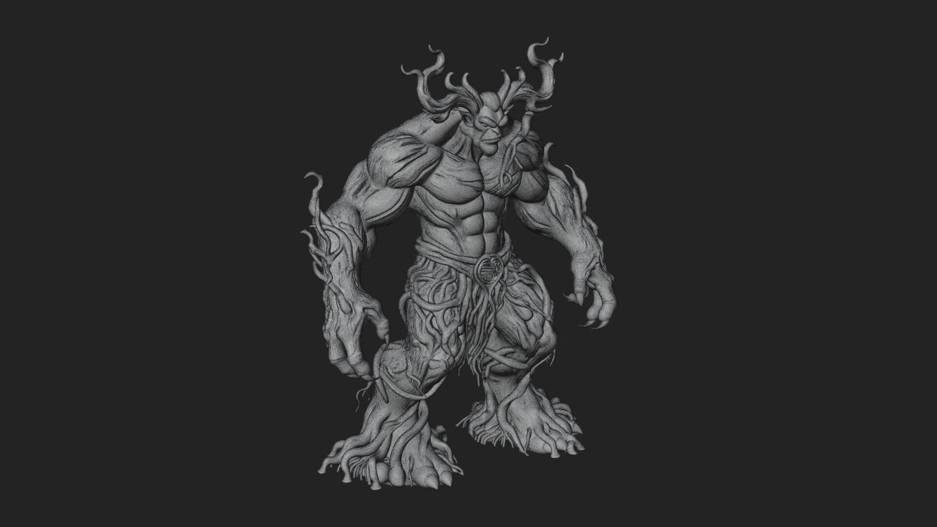 Gnarled Tree Creature Statue Design 5 3D Print Model 3D Model