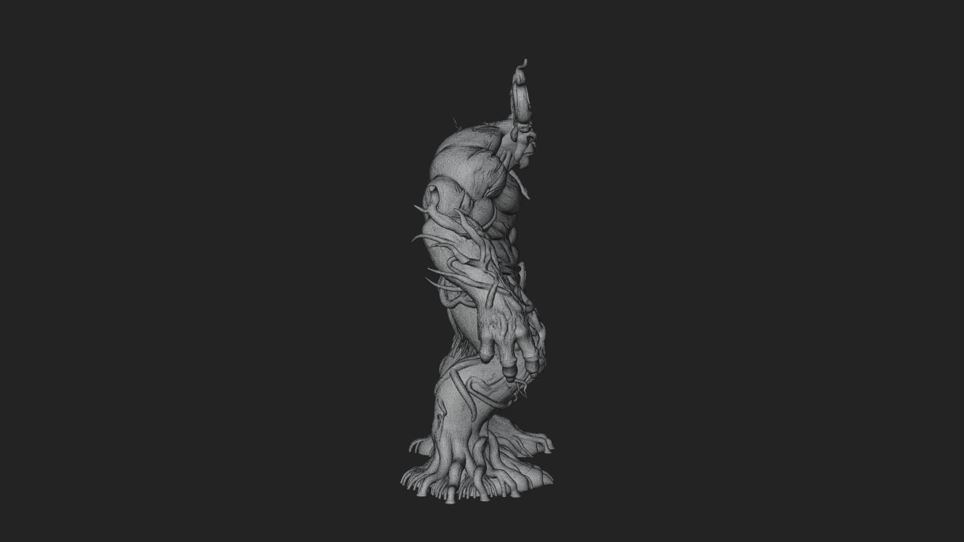 Gnarled Tree Creature Statue Design 5 3D Print Model 3D Model
