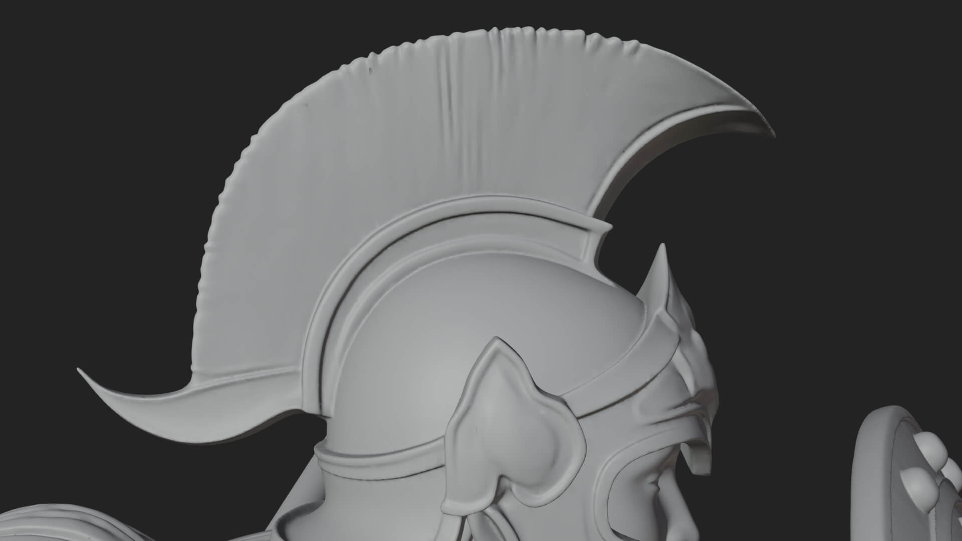 Goddess With Spear and Shield Statue Design 5 3D Print Model 3D Model