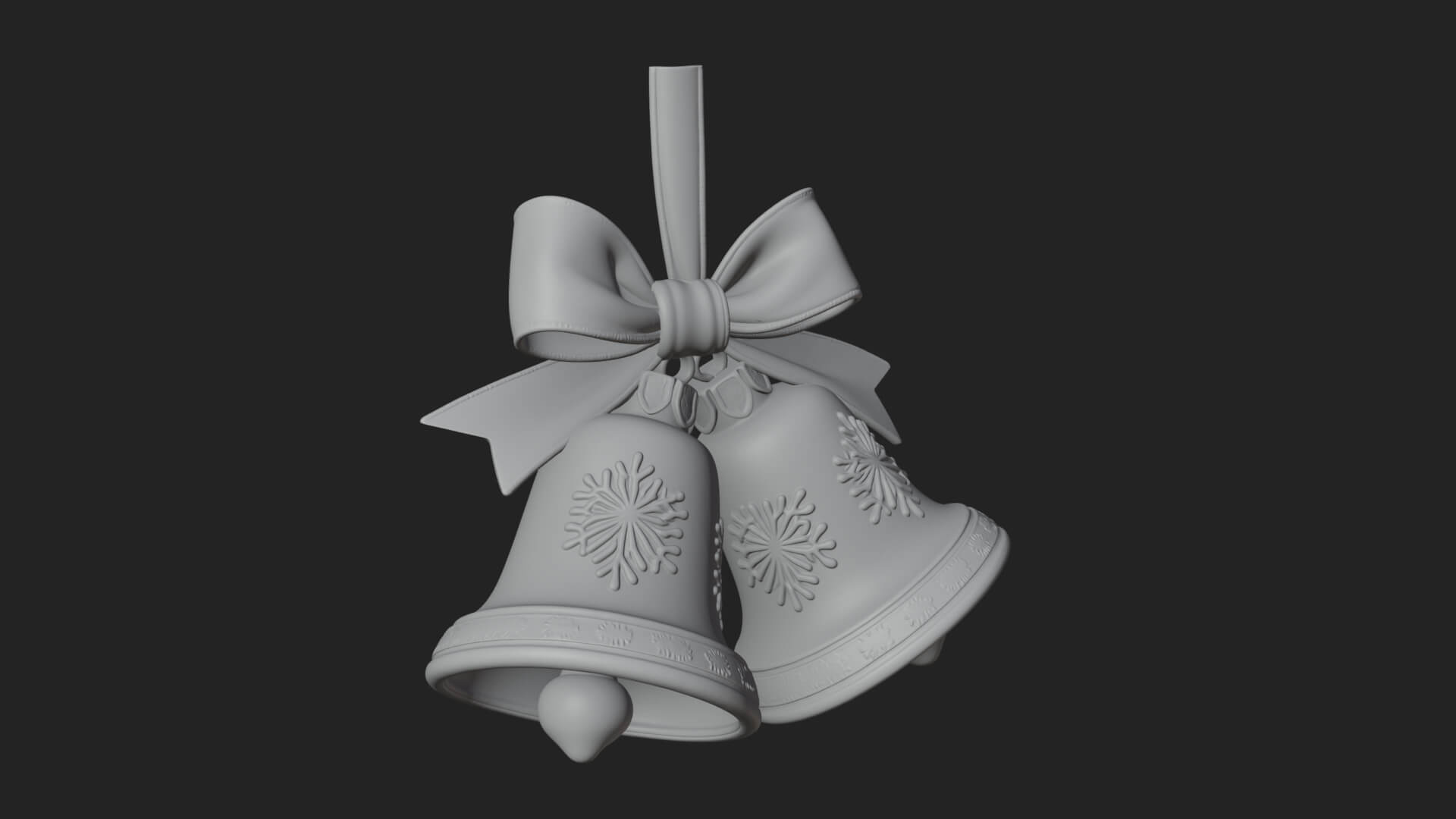 Golden Christmas Bells Ornament Design 1 3D Print Model 3D Model