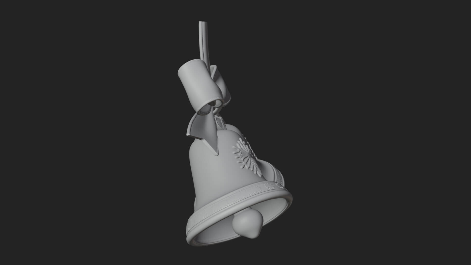 Golden Christmas Bells Ornament Design 1 3D Print Model 3D Model