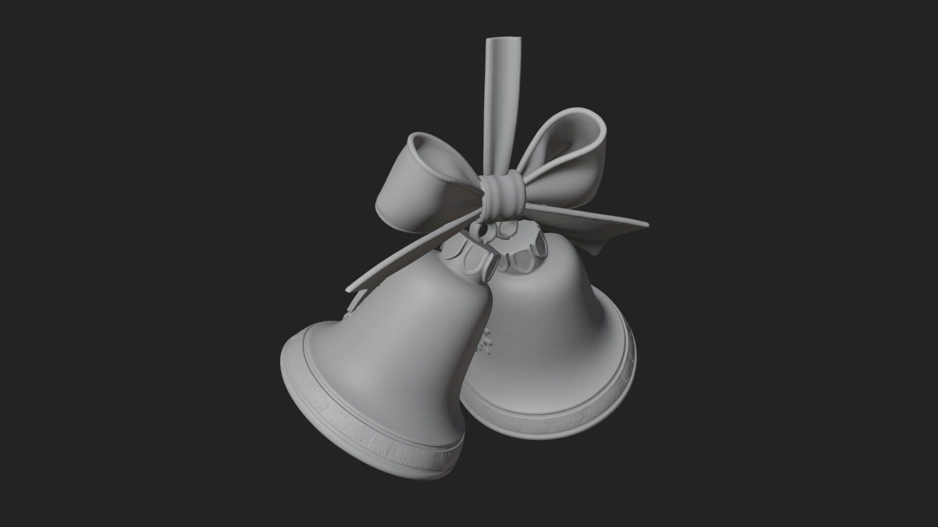Golden Christmas Bells Ornament Design 1 3D Print Model 3D Model