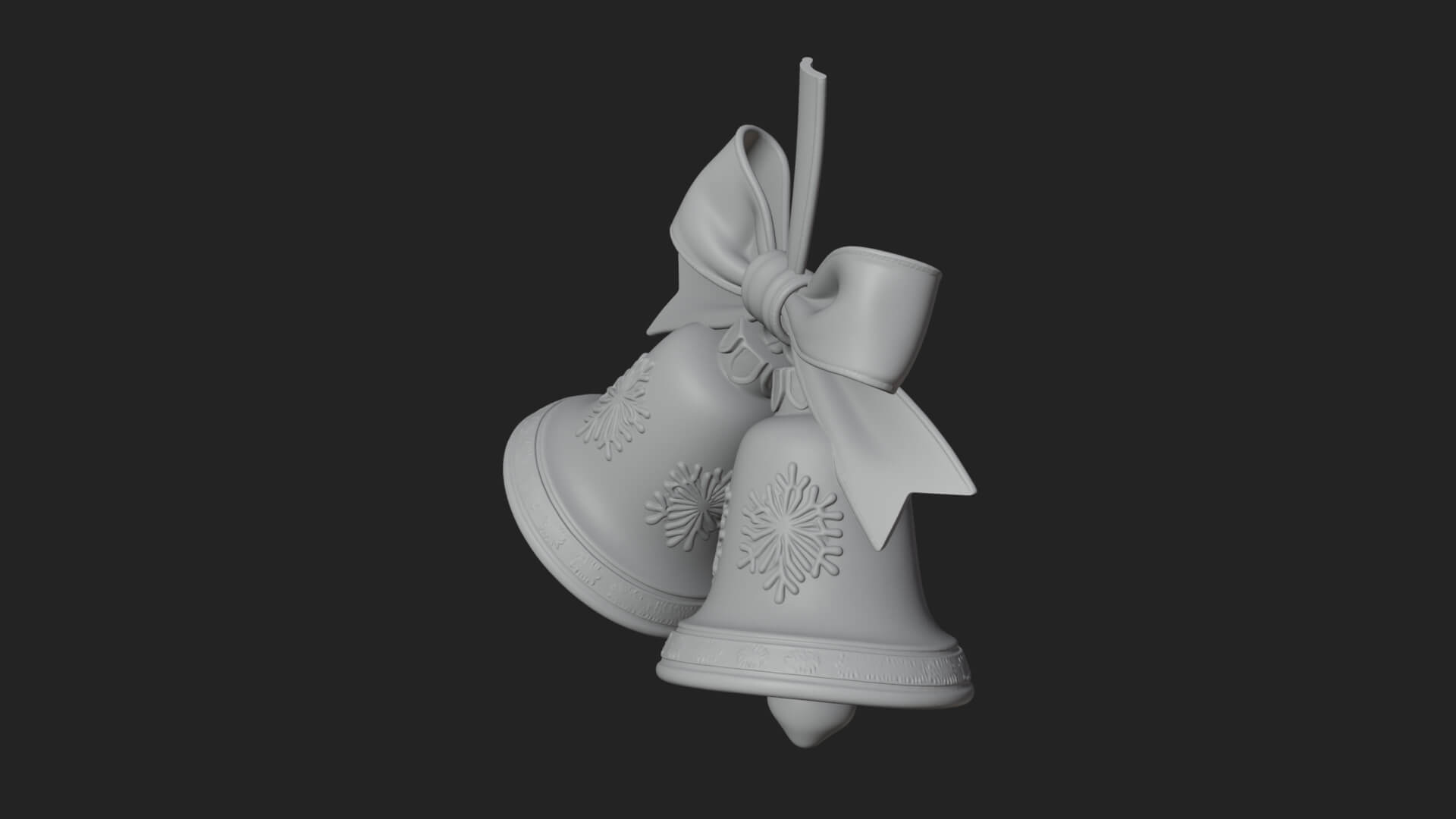Golden Christmas Bells Ornament Design 1 3D Print Model 3D Model