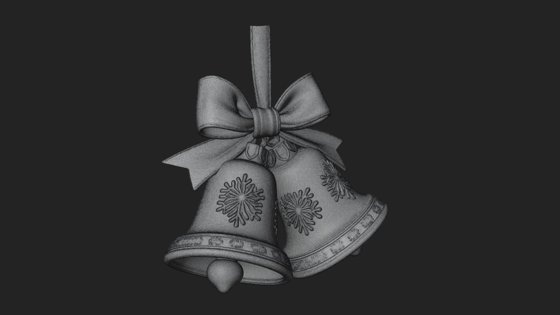 Golden Christmas Bells Ornament Design 1 3D Print Model 3D Model