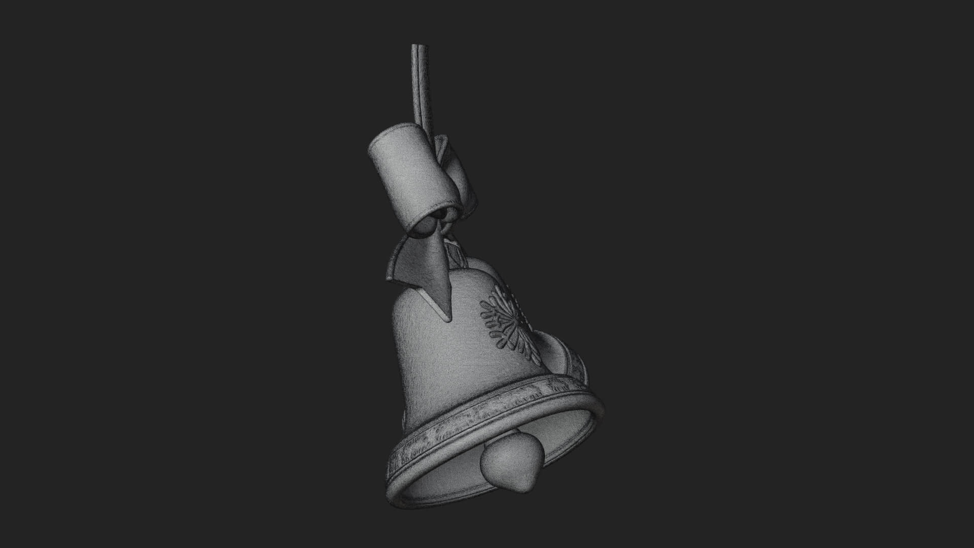 Golden Christmas Bells Ornament Design 1 3D Print Model 3D Model