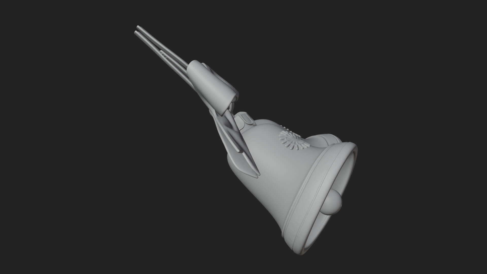 Golden Christmas Bells Ornament Design 2 3D Print Model 3D Model