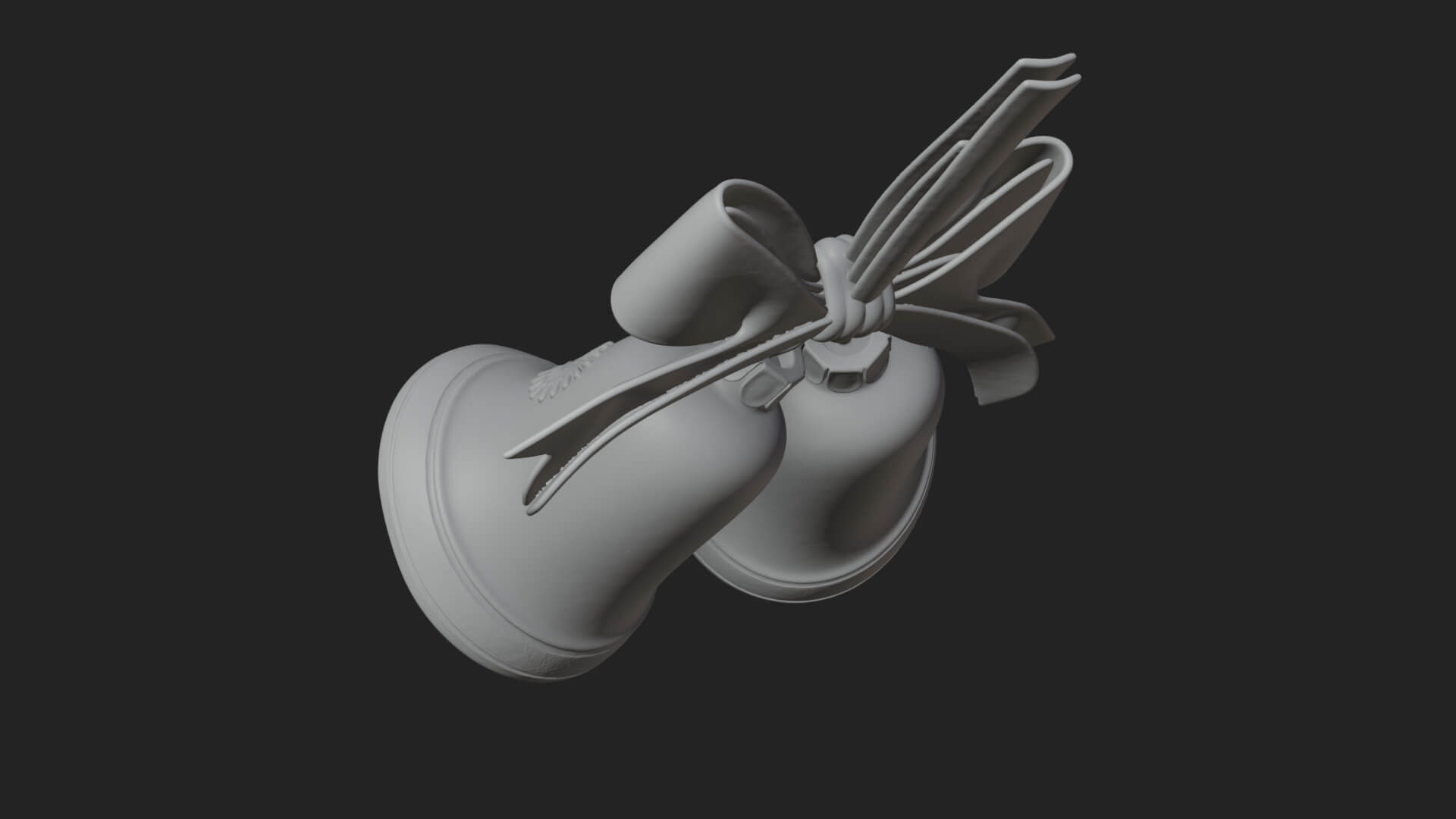 Golden Christmas Bells Ornament Design 2 3D Print Model 3D Model