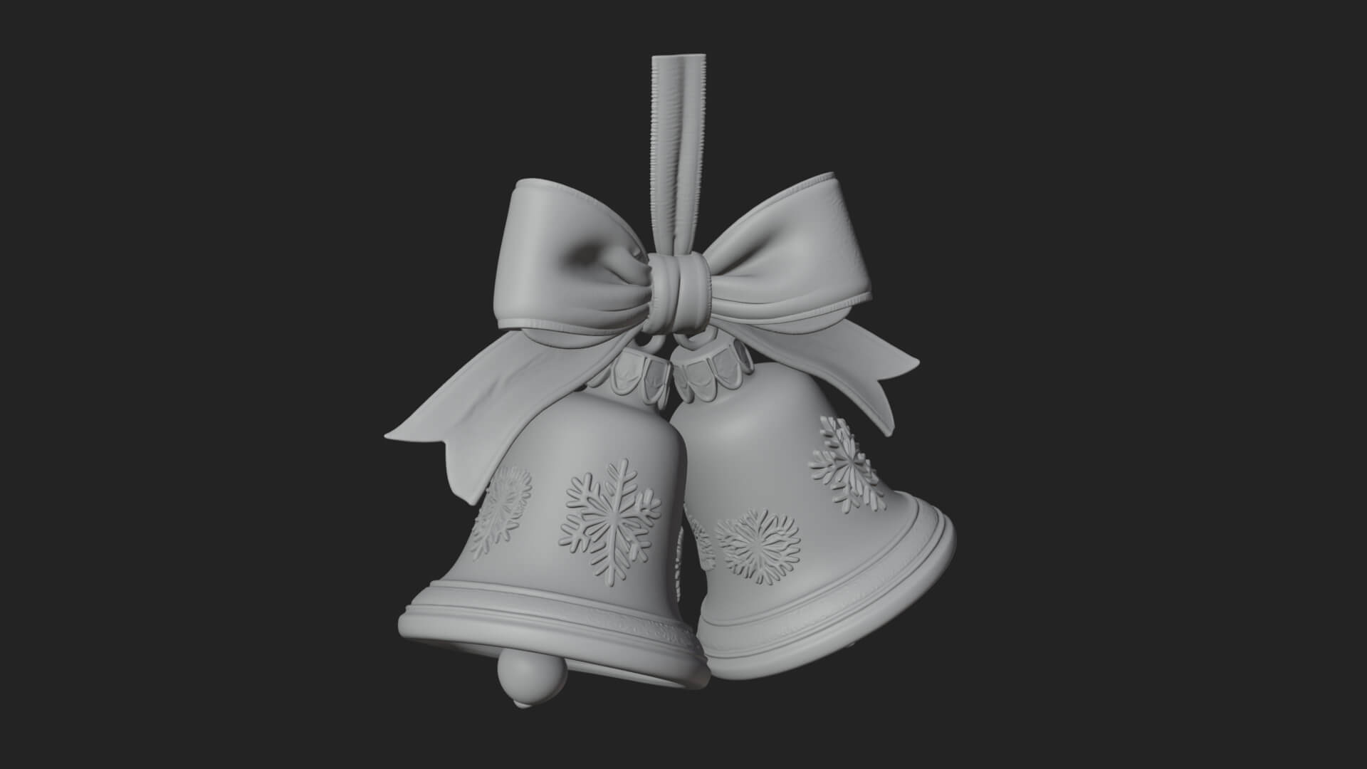 Golden Christmas Bells Ornament Design 3 3D Print Model 3D Model