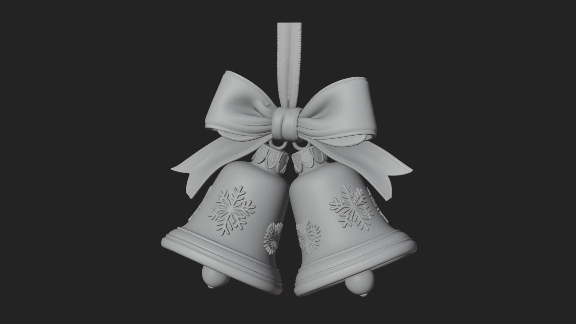 Golden Christmas Bells Ornament Design 3 3D Print Model 3D Model