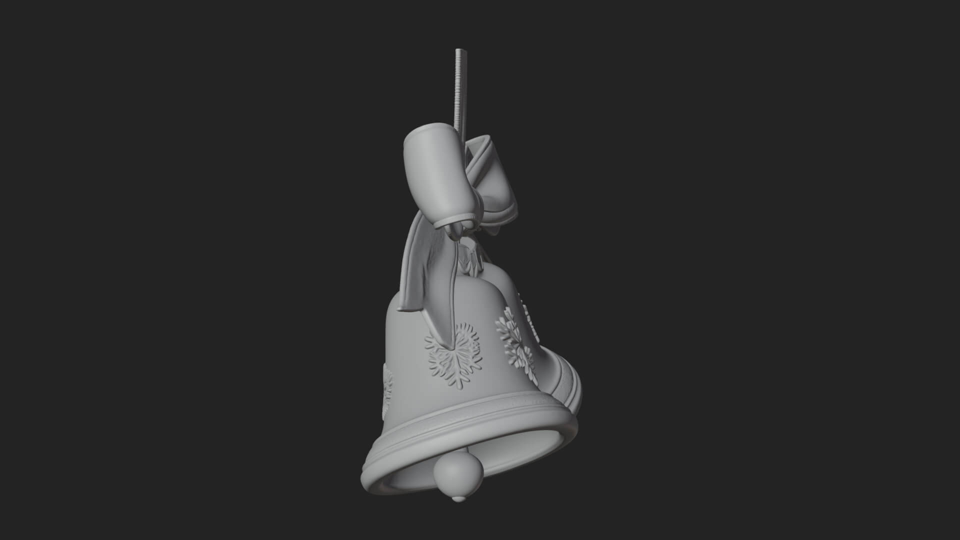 Golden Christmas Bells Ornament Design 3 3D Print Model 3D Model