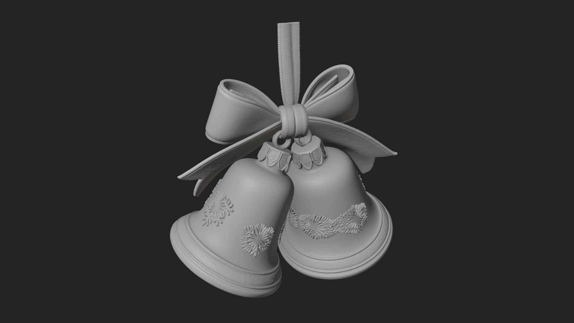 Golden Christmas Bells Ornament Design 3 3D Print Model 3D Model