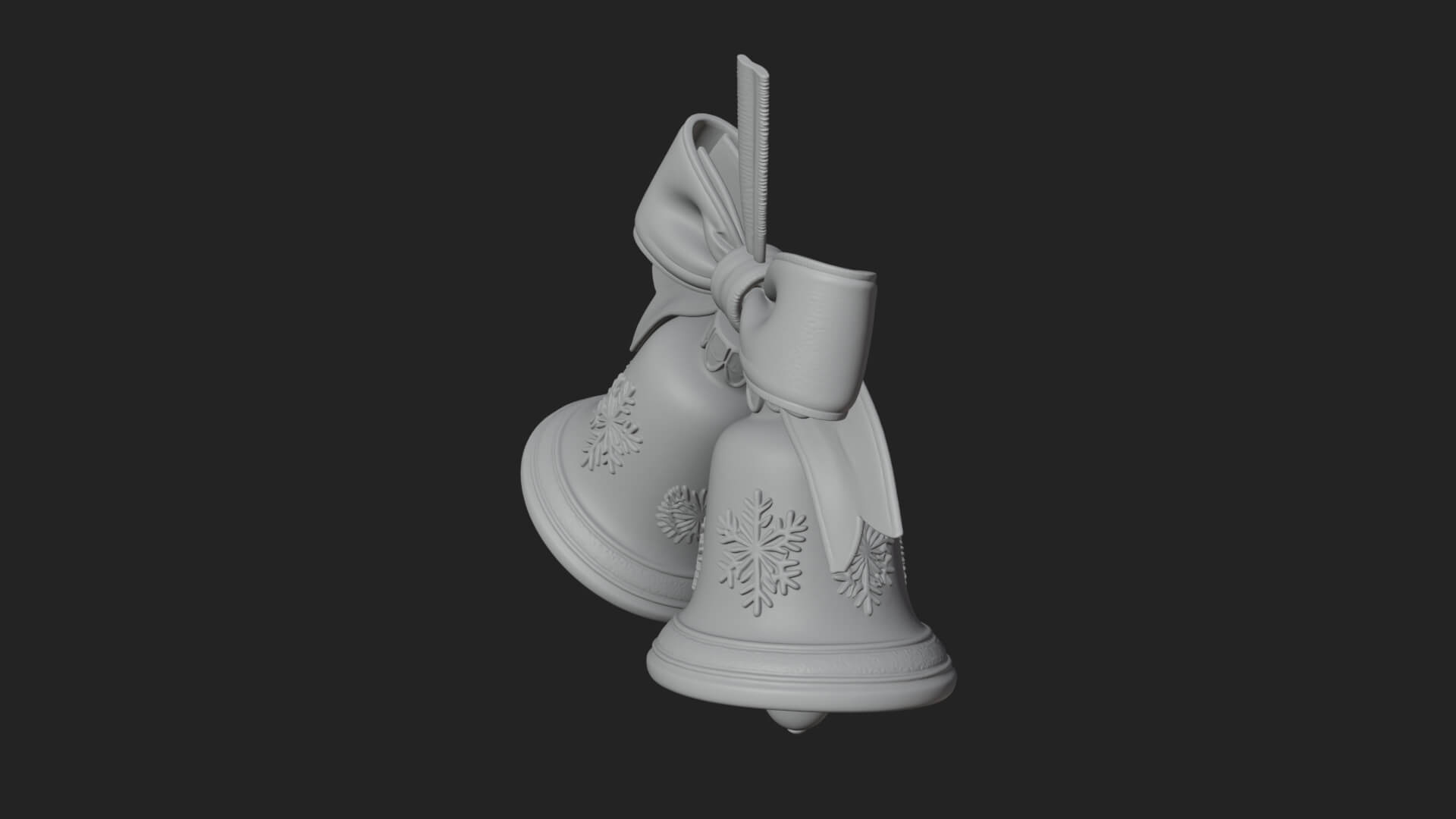 Golden Christmas Bells Ornament Design 3 3D Print Model 3D Model