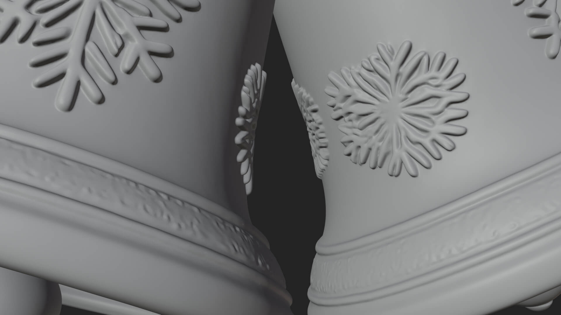 Golden Christmas Bells Ornament Design 3 3D Print Model 3D Model